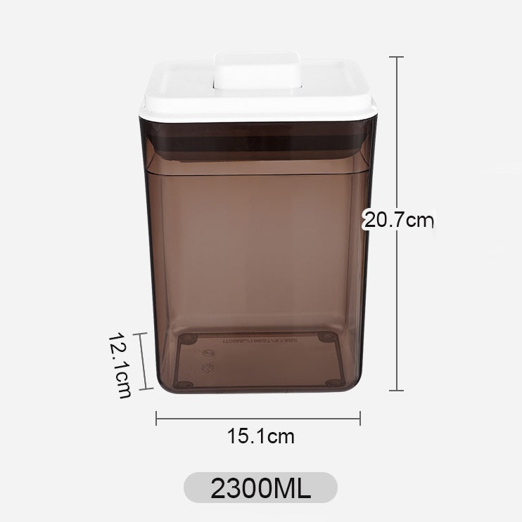 2300ml rectangular amber airtight food storage container