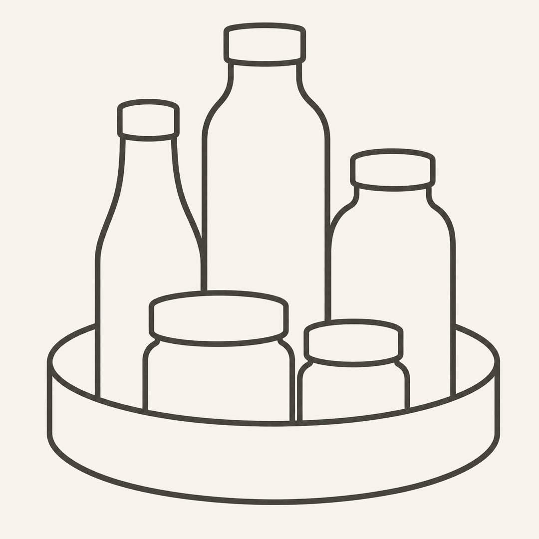 High-capacity storage for bottles, jars and everyday essentials