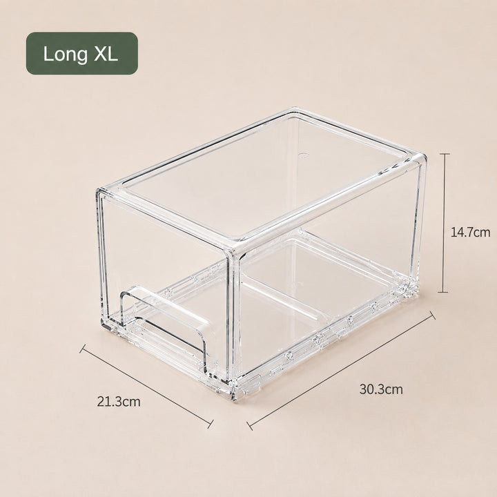 Clear Stackable Storage Drawers Long XL size 30.3 × 21.3 × 14.7 cm