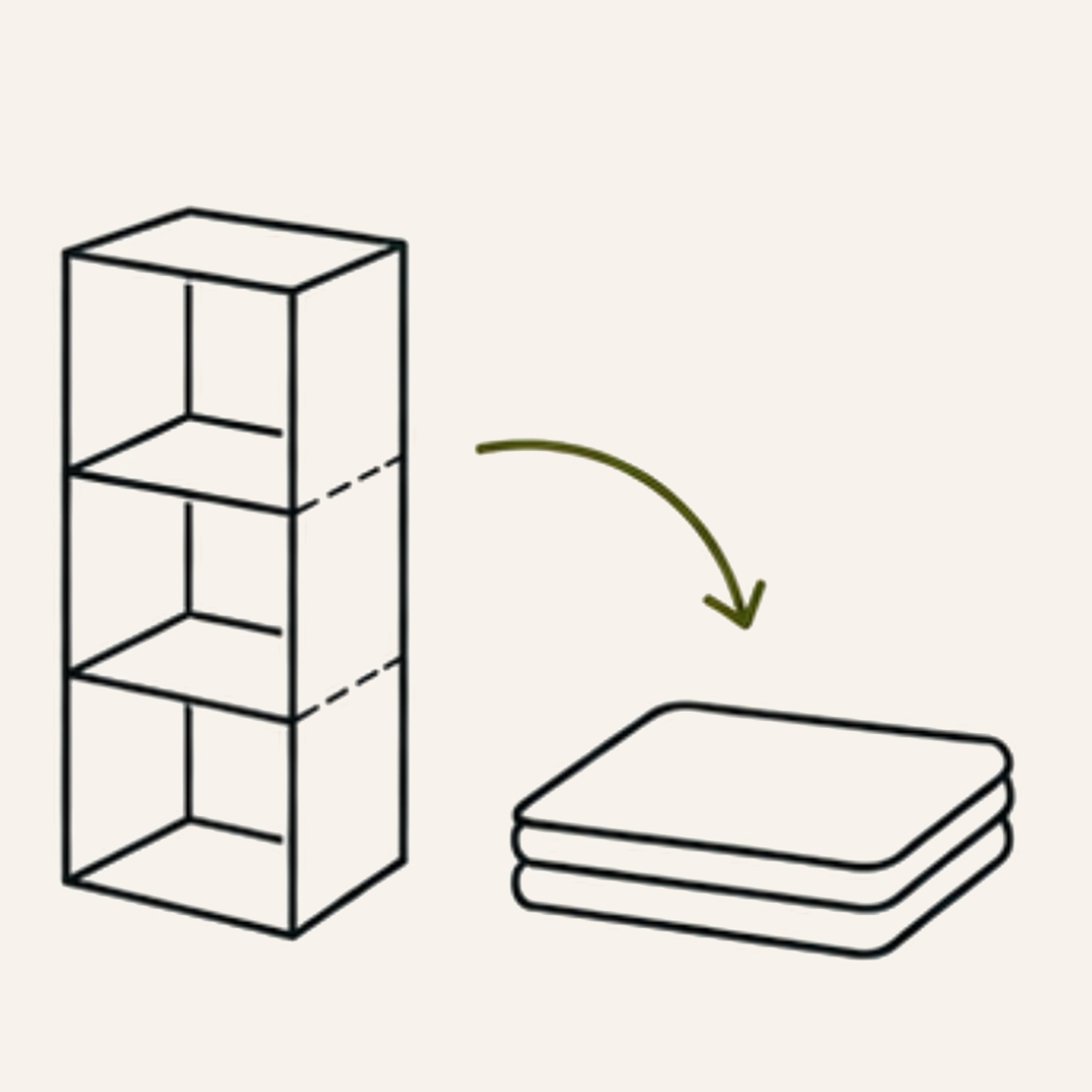 Foldable hanging wardrobe organizer with no assembly required