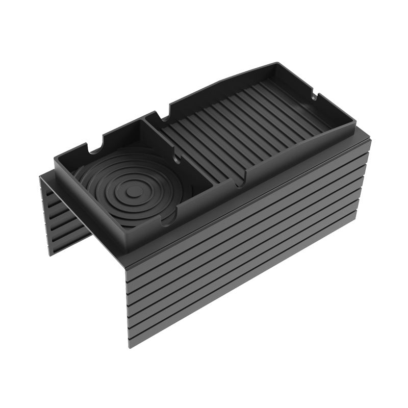Black Silicone Sofa Armrest Tray with integrated cup holder