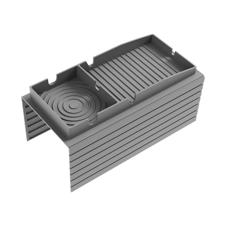 Grey Silicone Sofa Armrest Tray with integrated cup holder